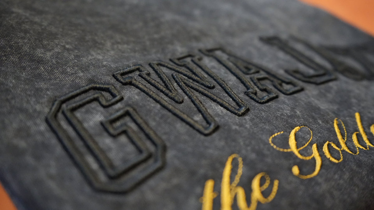 Gwajazi “Golden Stitch” Tee - Black