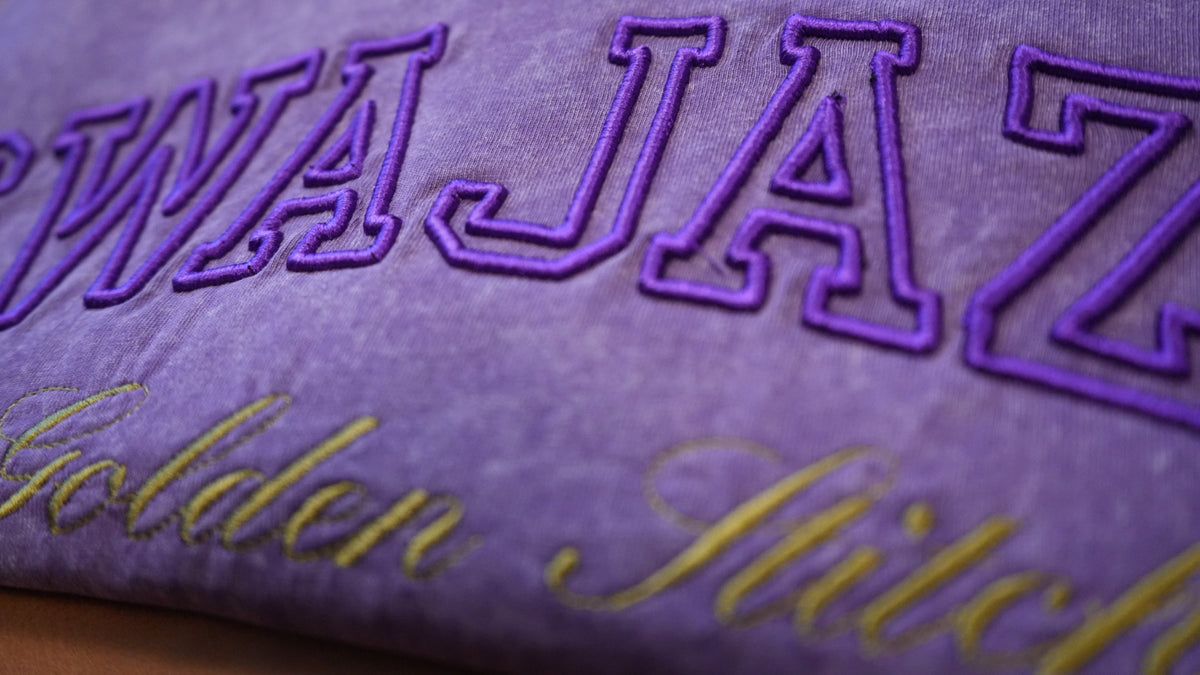 Gwajazi “Golden Stitch” Tee - Royal Plum