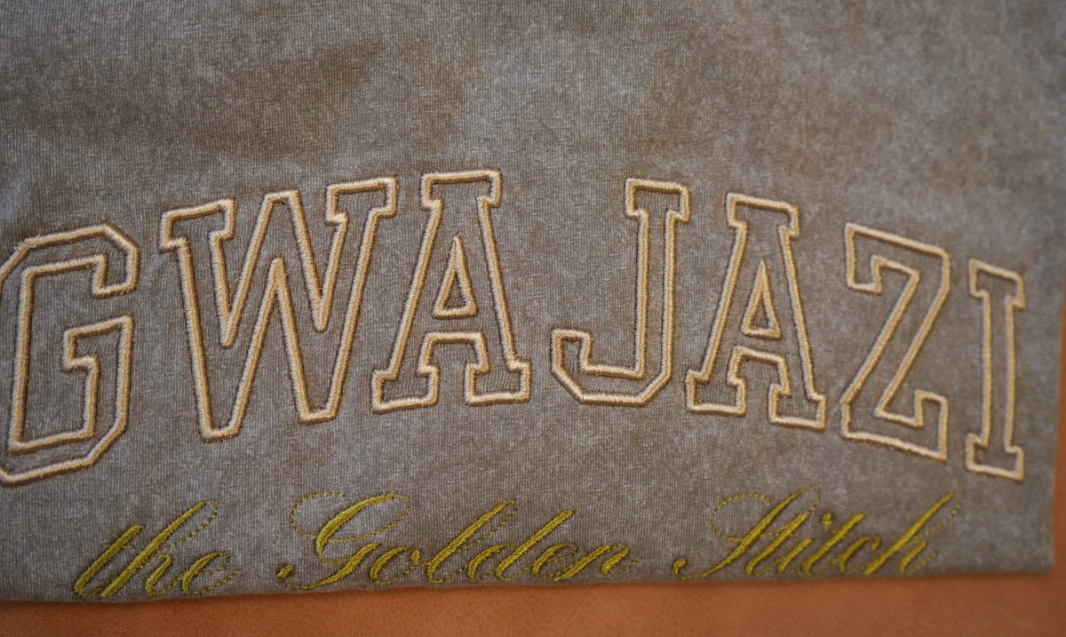 Gwajazi “Golden Stitch” Tee - Sahara Sand