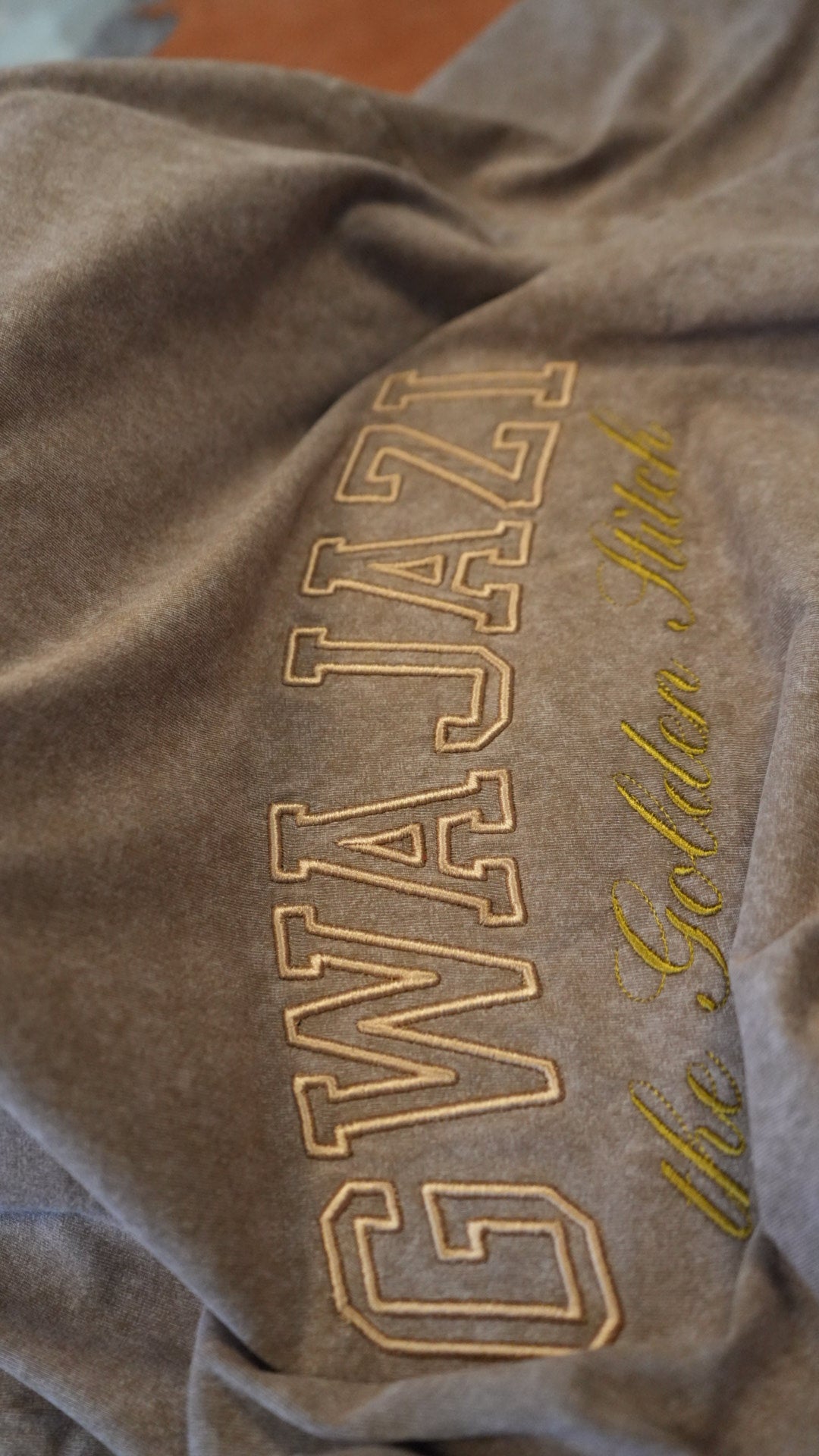 Gwajazi “Golden Stitch” Tee - Sahara Sand