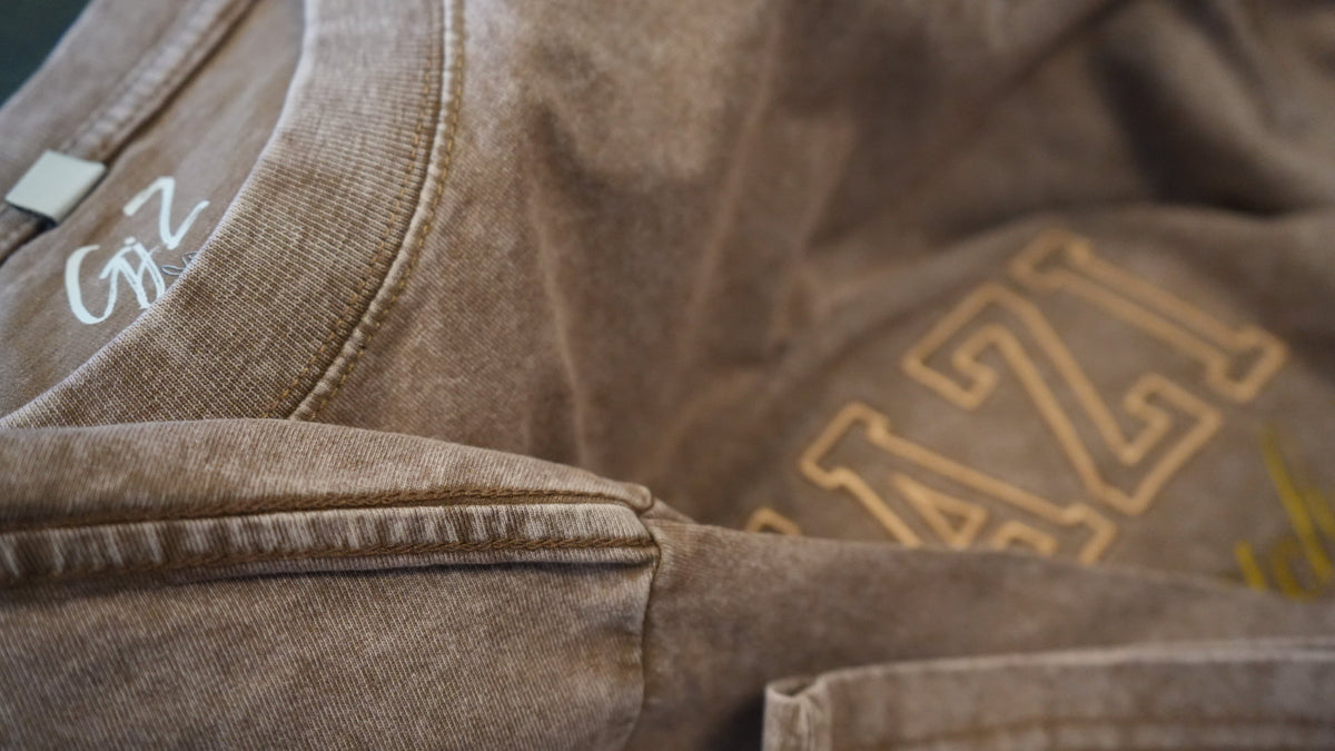 Gwajazi “Golden Stitch” Tee - Sahara Sand