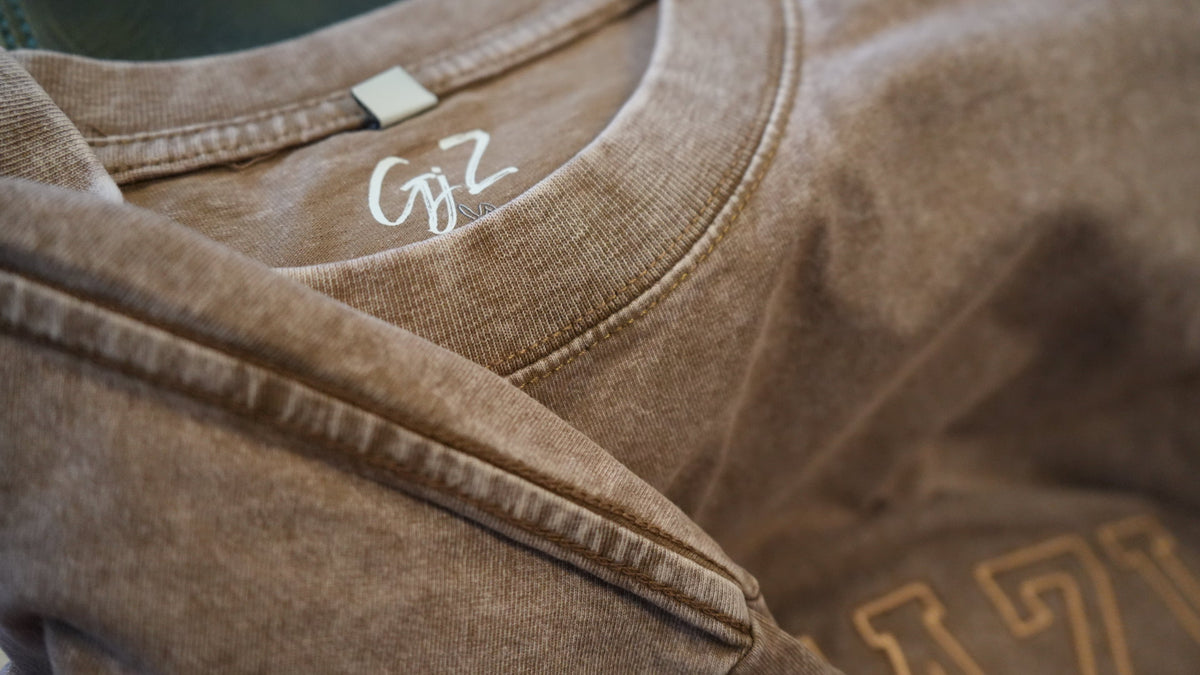 Gwajazi “Golden Stitch” Tee - Sahara Sand