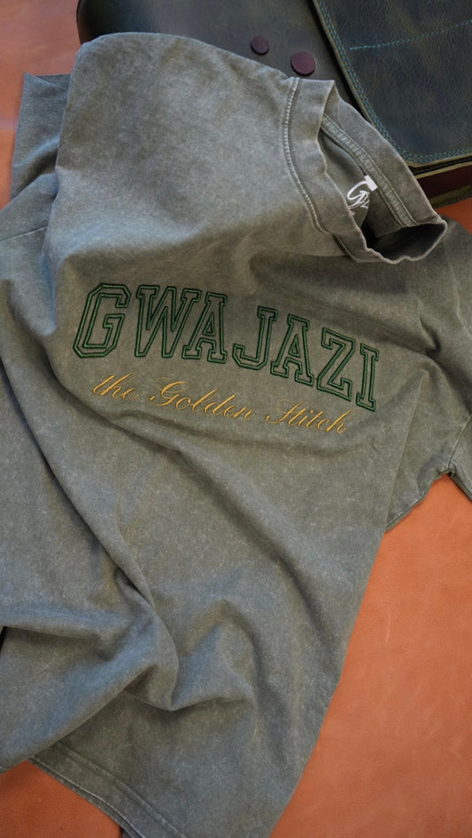 Gwajazi “Golden Stitch” Tee - Olive