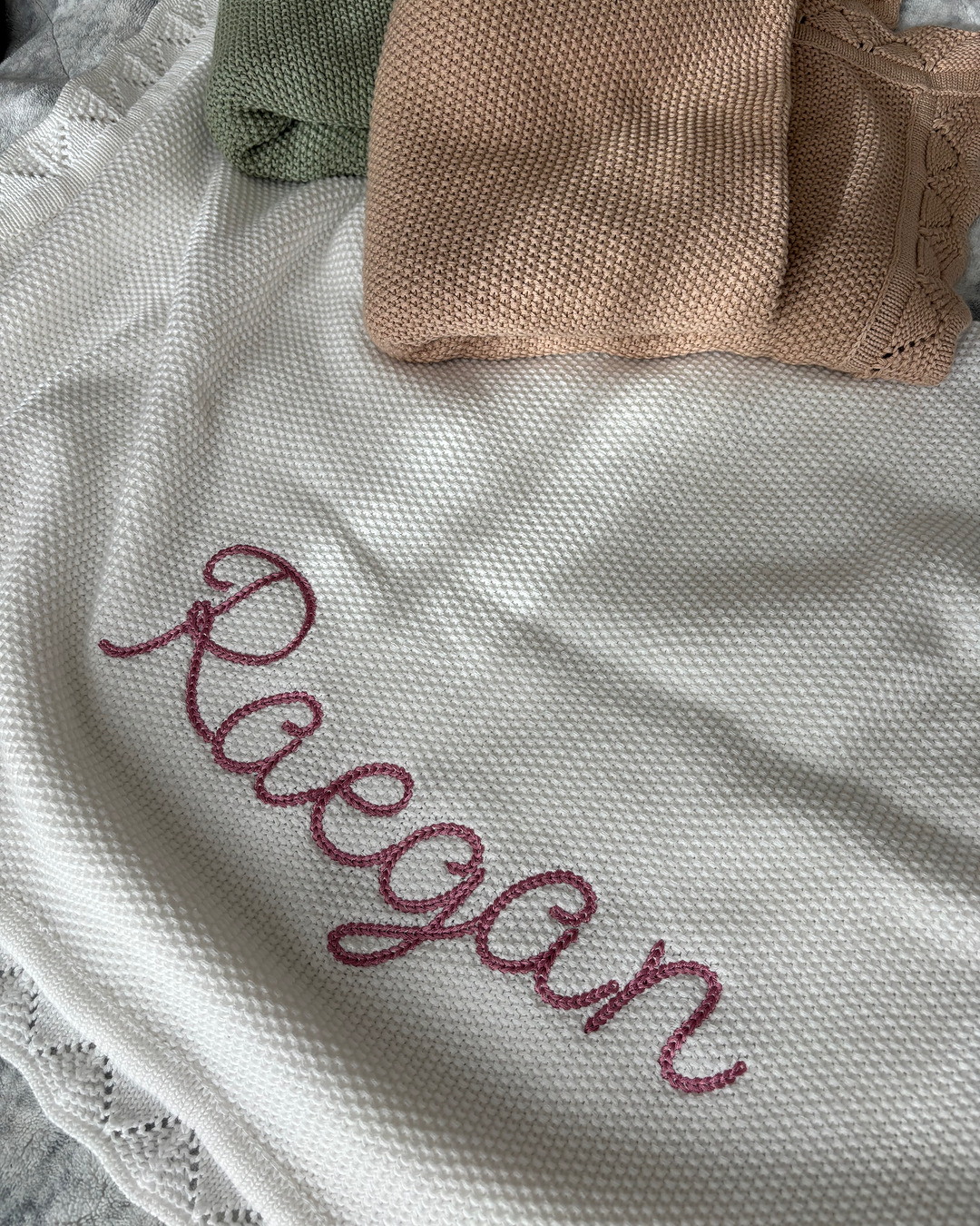 Personalized Knit Baby Blanket