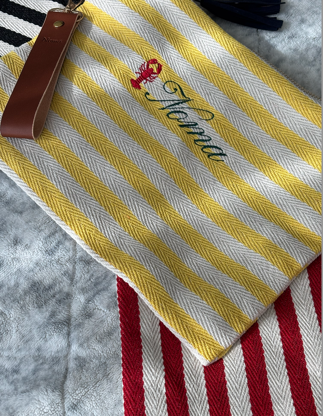 Personalised Striped Canvas Pouch