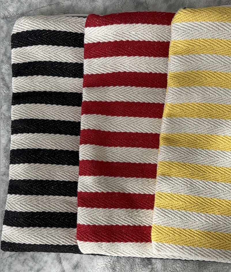 Personalised Striped Canvas Pouch