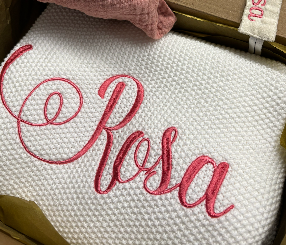 Personalized Knit Baby Blanket