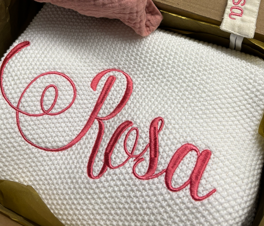Personalized Knit Baby Blanket